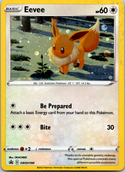 EEVEE SWSH190 BLACK STAR PROMO POKEMON COSMOS HOLO RARE Near Mint 2022 - Image 1