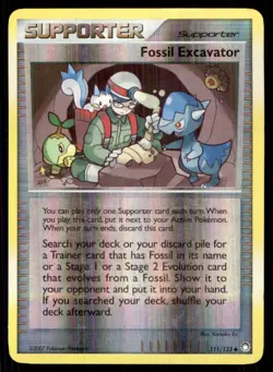 2007 Diamond & Pearl - Mysterious Treasures Reverse Holo Fossil Excavator - Image 1