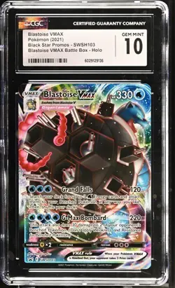 Pokemon CGC 10 Blastoise VMAX SWSH103 Holo Black Star Promo Battle Box Gem Mint - Image 1