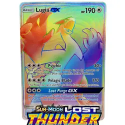 Pokemon Sun & Moon Lost Thunder Reverse Holo Foil Rainbow Secret Rare YOU PICK - Image 1