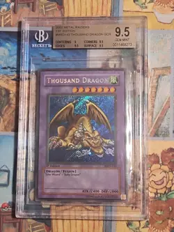 2002 Yu-Gi-Oh! Metal Raiders 1st Edition Thousand Dragon #MRD-143 BGS 9.5 Pop 24 - Image 1