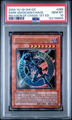 2004 YU-GI-OH! IOC-INVASION OF CHAOS 1ST ED #065 DARK MAGICIAN OF CHAOS PSA 10 - Image 1