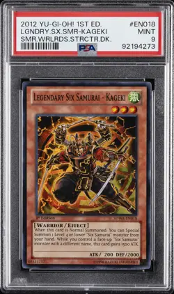 2012 YU-GI-OH! 1ST EDITION #EN018 LEGENDARY SIX SAMURAI - KAGEKI PSA 9 - Image 1