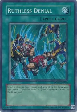 Yugioh - Ruthless Denial - Super Rare NM - Free Holographic Card - Image 1