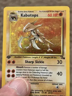 Kabutops 9/62 1st Edition Fossil Holo Very Nice Card Never Played (MINT) - Image 4