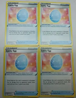 Pokemon TCG Sword & Shield Base - 4x Lucky Egg Trainer Card Playset 167/202 - Image 1
