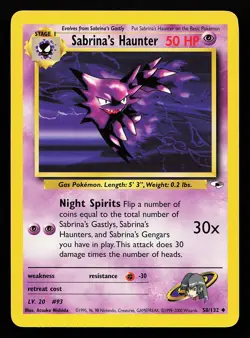 Sabrina's Haunter 58/132 Uncommon Gym Heroes Pokemon Card - Image 1