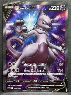 Pokemon TCG Mewtwo v SWSH229 Ultra Rare Black Star Promo Card NM Condition - Image 1