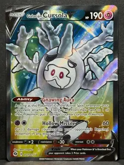 Pokemon TCG Galarian Cursola v Full Art Champion's Path Card 071/073 NM - Image 1