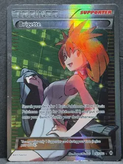 Pokemon TCG Brigette Holo Full Art Ultra Rare Card Breakthrough 161/162 LP - Image 1