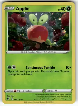 Applin - (Cosmos Holo) 020/192 Blister Exclusives NM Pokemon Card TCG - Image 1