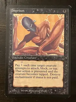 Magic MTG Legends Imprison Excellent LP Banned DISAVOWED CARD 1994 - Image 1