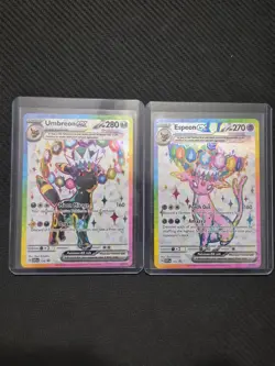 ESPEON EX 175 & UMBREON EX 176 PRISMATIC FIGURE COLLECTION PROMO PERFECT CARDS - Image 1
