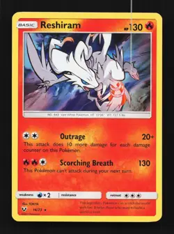 Reshiram 14/73 LP Shining Legends English Pokemon Card TCG - Image 1