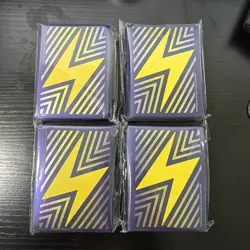 4 x 65 Ct Surging Sparks ETB Lightning Bolt Card Sleeves Sealed Pokemon - Image 2