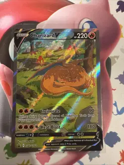 Pokemon Charizard v SWSH260 Full Art Black Star Promo Holo Card NM Condition - Image 1