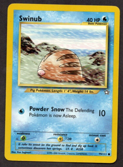 Pokemon Swinub Neo Genesis 79/111 Non Holo LP/MP Card 2000 WOTC - Image 1