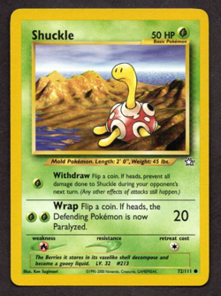 Shuckle - Neo Genesis - 72/111 Common 2000 Pokemon Card - Unlimited - LP - Image 1