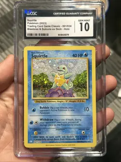 Pokemon TCG Squirtle 001/034 Trading Card Game Classic Holo CGC 10 - Image 1