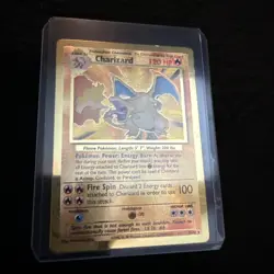 Pokemon Celebrations Gold Metal Charizard Card 4/102 Premium Collection - Image 1