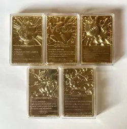 Set Of 5 23K Gold Plated Pokemon Card Vtg 1999 Burger King - Image 2