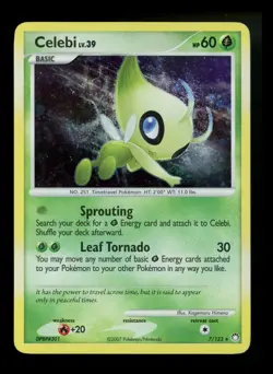 Celebi 7/123 Mysterious Treasures 2007 Holo Rare SWIRL Pokemon Card TCG - Image 1