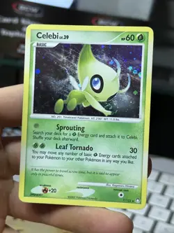 Celebi 7/123 Mysterious Treasures 2007 Holo Rare SWIRL Pokemon Card TCG - Image 3