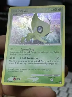 Celebi 7/123 Mysterious Treasures 2007 Holo Rare SWIRL Pokemon Card TCG - Image 5