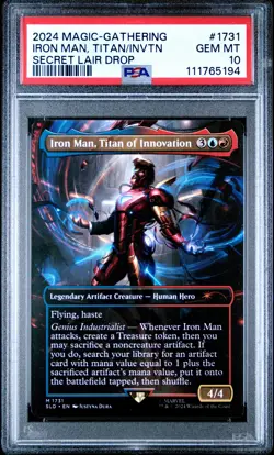 2024 MTG SECRET LAIR DROP #1731 IRON MAN, TITAN OF INNOVATION PSA 10 - Image 1