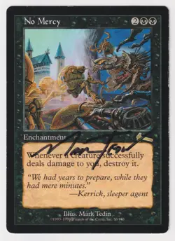 Signed No Mercy HP Urza's Legacy Artist Mark Tedin 1999 MTG Magic Vintage Rare! - Image 1