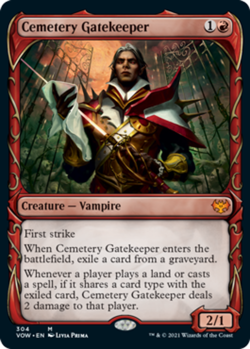 1 x Cemetery Gatekeeper - Showcase - Innistrad: Crimson Vow - Light Play - MTG - Image 1