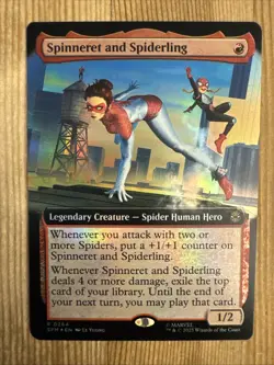 Spinneret and Spiderling - Foil Extended Art SPM NM MTG - Image 1