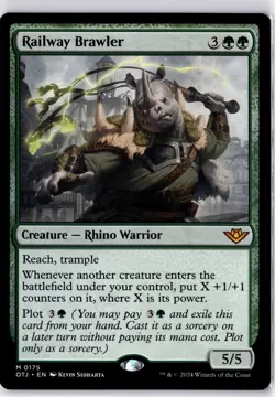 Railway Brawler Outlaws of Thunder Junction Regular NM Mythic 0175 - Image 1