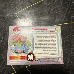 1999 Topps Pokemon TV Animation Series 1 - Venusaur #03 - Black Logo - HOLO FOIL - Image 2