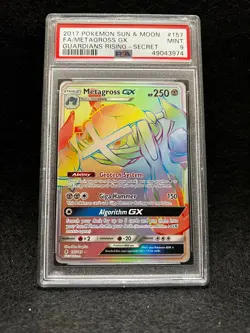 Pokemon METAGROSS GX 157/145 (Secret Rare Rainbow) Guardians Rising - PSA 9 - Image 1