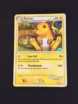 Pokemon TCG Raichu 10/123 Holo Rare HGSS Deck Exclusive 🌟CRACKED ICE🌟 2010 - Image 1