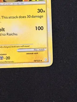 Pokemon TCG Raichu 10/123 Holo Rare HGSS Deck Exclusive 🌟CRACKED ICE🌟 2010 - Image 2