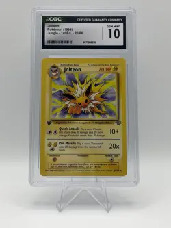 Pokemon Jolteon TCG Jungle 20/64 Regular Rare Non-Holo CGC 10 - Image 1