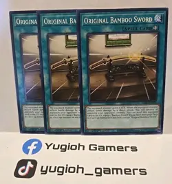 YUGIOH ORIGINAL BAMBOO SWORD X3 COMMON LIGHT PLAYED DABL 1ST EDITION - Image 1