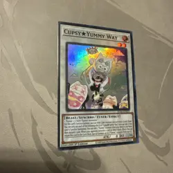 Yugioh! Cupsy Yummy Way JUSH-EN019 (Super Rare) 1st Ed "Yummy Deck Support" - Image 1