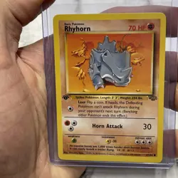 Rhyhorn 1st Edition 61/64 Jungle Set Non Holo Foil Pokemon 1999 Vintage Card NM - Image 1