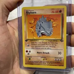 Rhyhorn 1st Edition 61/64 Jungle Set Non Holo Foil Pokemon 1999 Vintage Card NM - Image 2
