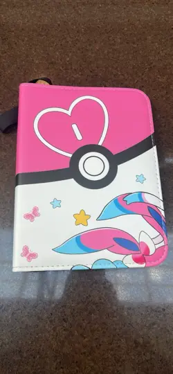 Pokemon TCG Pink White Sylveon Zip Up 55 pages Holds 440 Card Binder TCGAMES - Image 1
