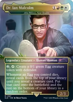 MTG English Dr. Ian Malcolm - Atla Palani, Nest Tender (Rainbow Foil) NM Foil - Image 1