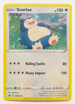 Snorlax Black Star Promo SWSH032 Holo Pokemon Card Sword & Shield, NM/LP - Image 1