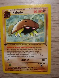 KABUTO - 50/62 - 1st Edition Fossil - Common - Pokemon Card - NM - Image 1