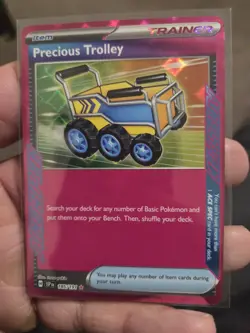 Precious Trolley Holo Card 185/191 SV08 Surging Sparks, Near Mint Condition - Image 1