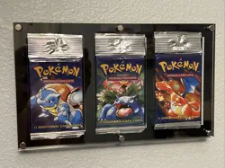 3x BASE SET Booster Packs (Artset) SEALED HANGER/LONG CRIMP WOTC Pokemon Cards - Image 1