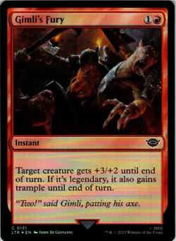 Magic the Gathering Gimli's Fury The Lord of the Rings Foil MTG Free Shipping! - Image 1
