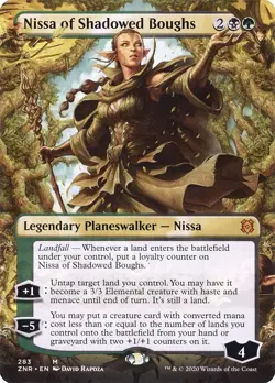 Nissa of Shadowed Boughs (Borderless) [Zendikar Rising] - Image 1